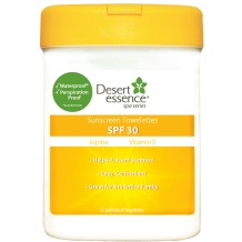 Desert Essence SPF 30 Sun Screen Towelettes 25 wip