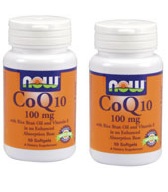 Now Foods CoQ10 100mg Twinpack, 2x50 gels