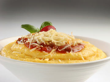 Creamy Polenta with Cherry Tomato Relish