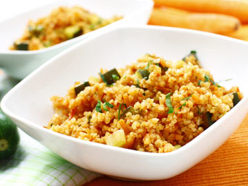 Lemon Bulgur and Chickpea Pilaf