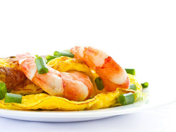 Shrimp and Avocado Omelette