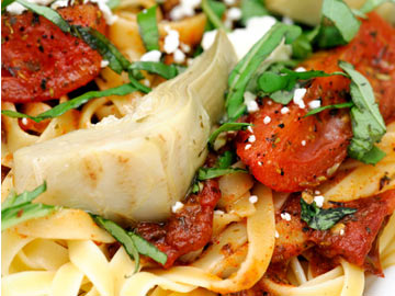 Tomato, Herb & Garlic Pasta with Artichokes