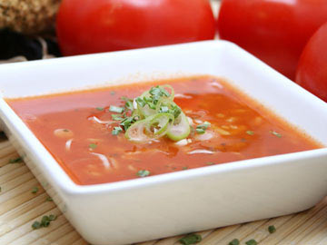 Tomato & Rice Soup with Scallops